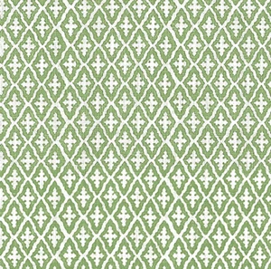 Anna French Linen Trellis Block Print Fabric- Lindsey / Green 2.50 yds AF57814 - Picture 1 of 2
