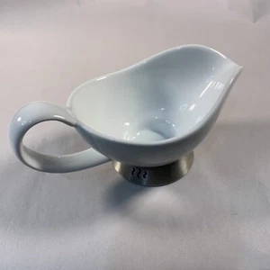Trudeau Bianca White Porcelain & Stainless Steel  Creamer - Picture 1 of 5
