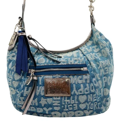 Auténtico Bolso de Hombro COACH 16991 Amapola Azul Denim Bandolera Estilo Hobo Mediano Foto 1 de 4