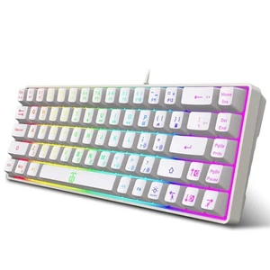 60% Percent Gaming Keyboard, Compact RGB Backlit Ergonomic Small Mini Keyboar... - Picture 1 of 7