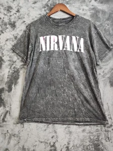 Nirvana T-Shirt Genuine Merch Utero Angel Distressed Fade Solid Black Tee - Picture 1 of 11