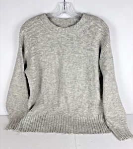 LOFT Outlet Women pullover sweater XS Gray Solid Casual Cozy Crew Acrylic - Picture 1 of 12