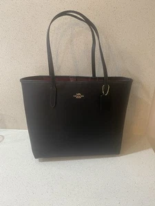 Coach Large Leather City Tote Bag Black - Picture 1 of 9