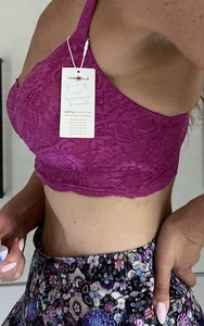 Cosabella Never Say never Curvy bralette wireless Fuchsia pink Sz S 32-34 DD F - Picture 1 of 5