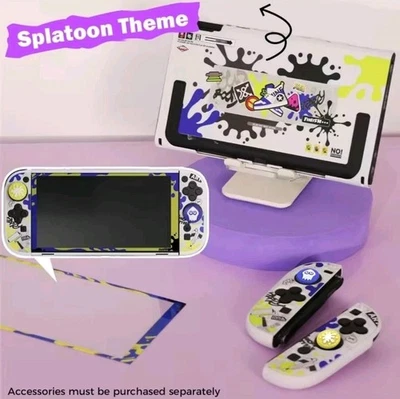 Orzly Glass Screen Protector for Nintendo Switch Console 2 - Splatoon - Image 1 of 2