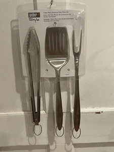 Weber Style 3-Piece Stainless Steel Grill Tool Set NEW #18700 - Picture 1 of 10