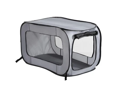 Portable, Collapsible, Pop Up Kennel Travel Cat and Dog Crate, 36x22x22in Gray - Image 1 of 4