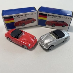 Tomica Capsule Foreign Car Series Porsche 356 Speedster 2 Set Rare - Picture 1 of 1