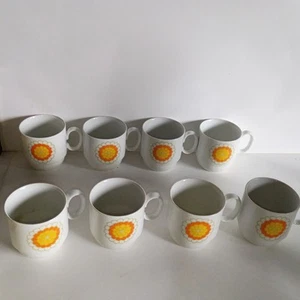 8 Cups Florette Georges Briard Orange Sun Flower Boutique Fine China Japan Nice  - Bild 1 von 8