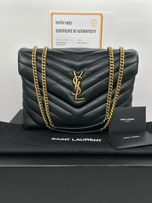 SAINT LAURENT LouLou Medium LTHR Black WMN Shoulder Bag Purse Crossbody Handbag - Image 1 of 4