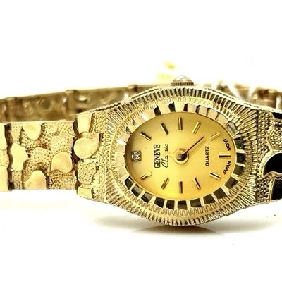 Классические часы из чистого золота 10 карат Old School Geneve - Изображение 1 из 4