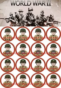 16PCS World War II USA Normandy Omaha Beach Ranger 4cm Plastic Figure DIY Toy - Picture 1 of 1
