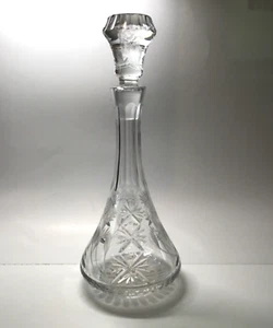 HEAVY CRYSTAL 14" DECANTER W/STOP - VINTAGE DECANTER - Picture 1 of 5
