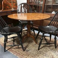 Early American tiger maple tea or breakfast table c1800 tripod legs are dovetail