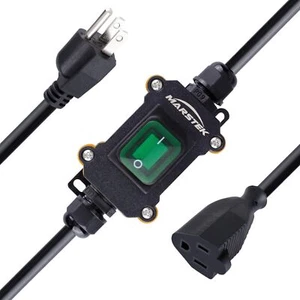 5Ft Heavy Duty Waterproof Extension Cord with On/Off SwitchInline Cord Switch... - Picture 1 of 5