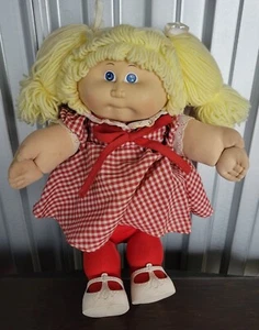 Vintage Xavier Cabbage Patch Kids Doll Blonde Hair Ponytails Full Outfit - Picture 1 of 13