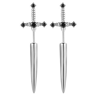 Мужской меч кинжал подвеской из нержавеющей стали серьги ювелирных изделий парень гвоздики обручи пирсинг - Изображение 1 из 4