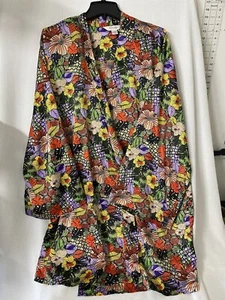 Tru to You by Cacique Womens Robe Wrap Around Beach Cover Up Hibiscus Sz 18-20 - Picture 1 of 14