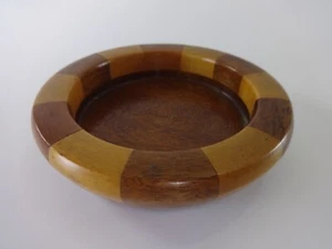 Vintage Cambridge Ware Wooden Ashtray Holder Small Trinkets Bowl Handmade 13cm - Imagen 1 de 6