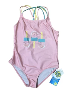 NUEVO Traje de baño Banana Boat de una pieza rosa paletas UPF50+ niñas 10/11 - Imagen 1 de 5