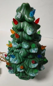 Vintage Holland Mold table top ceramic Christmas tree 10.5"  Base, Cord, Bulb - Picture 1 of 11