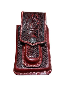 Funda celular vaquero funda navaja San Judas Piel Western Phone Knife Holster - Picture 1 of 2