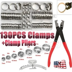 130x Pinza per tubi singoli in acciaio inox kit assortimento pinza per tubi - Foto 1 di 20