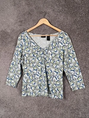 Camisa para mujer New York & Company grande multicolor manga 3/4 cuello en V Foto 1 de 4