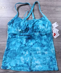 Lands End Swim Tankini Adult Size 4 Tie Dye Underwire Tie Front Tankini Womens - Picture 1 of 7