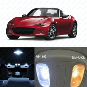 8x Xenon White LED Interior Light Package Kit For Mazda MX-5 Miata 2016 - 2019 - Picture 1 of 9