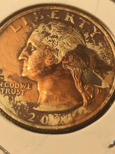 Stylish 2021-D Extreme Missing Clad With Patina Error Quarter obverse Stunning - Picture 1 of 12