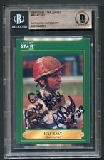 Pat Day #69 signed autograph auto 1991 Horse Jockey Star Card BAS Slabbed