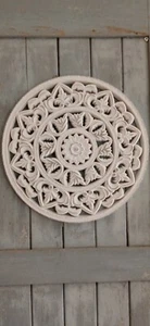 Wandbild Dekoration Holz Bild Holzschnitt Floral Dekobild Ornamente Shabby Chic - Bild 1 von 2