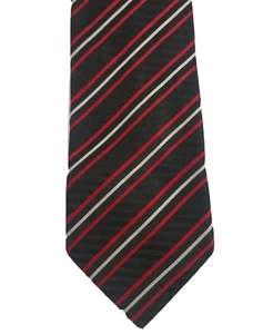 Clericci Valentines Day Mens Necktie Tie Black Red Stripes Classic - Picture 1 of 3