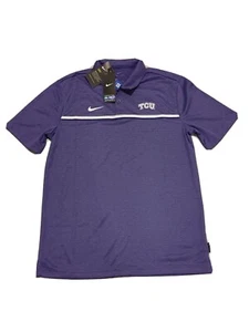 NIKE DRI-FIT Mens Golf Polo Shirt Purple NWT TCU Horned Frogs $75 Sz M - Picture 1 of 4