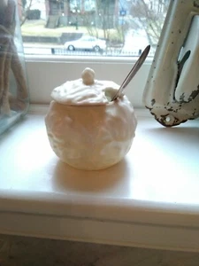 Germany Antique cabbage leaf mustard/condiment pot - Picture 1 of 10
