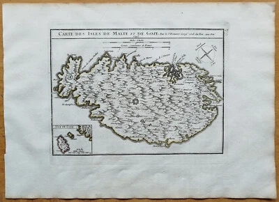 Malta - Mapa Original Vaugondy - 1748 Foto 1 de 2