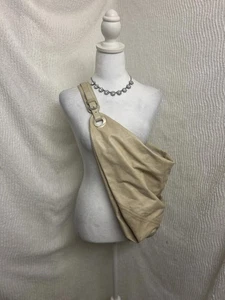 Gianni Chiarini hellbraune Leder Schultertasche große Tasche silberne Hardware - Bild 1 von 8