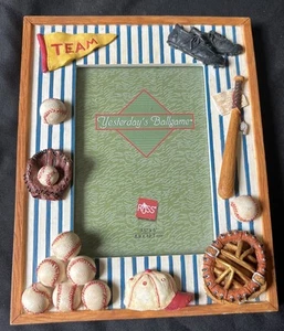 BASEBALL FRAME - BALL, GLOVE, BAT, SHOES ON THE FRAME - 6" X 7" - TUB RH-7 - Picture 1 of 3