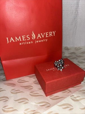 James Avery Retired Flower Bouquet Ring Triple Daisy Floral Sz 8 Sterling Silver - Image 1 of 4