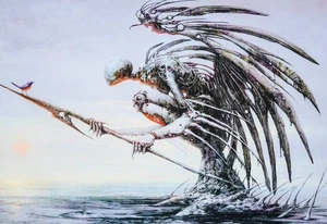 Tappetino da gioco Phyrexian Angel giocatore singolo 24" Seb McKinnon Kickstarter Ultra PRO - Foto 1 di 5