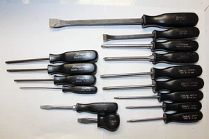 SNAP-ON TOOLS 16pc BLACK HANDLES PRYBARS SCREWDRIVERS TORX HEX LOT USA - Picture 1 of 11
