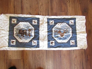 Vintage BROWN BEAR WHITE TAIL DEER Wildlife PILLOW FRONT Fabric Panel - 1980's - Picture 1 of 3