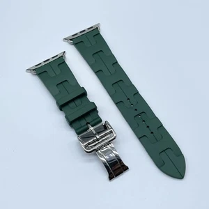 Oryginalny zegarek Apple Watch Hermes VERT MOYEN Kilim Single Tour Band 49mm 46mm 45mm 44mm - Zdjęcie 1 z 22