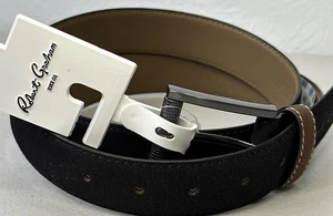 NEW W/TAGS Mens SZ 38 ROBERT GRAHAM Signature Rich Black Leather Belt - Picture 1 of 10