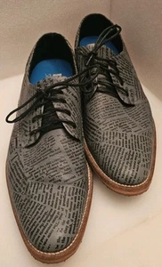 Bull Boxer Men’s 10 Dress Casual Newsprint Leather Shoes Handmade Ortholite - Picture 1 of 7