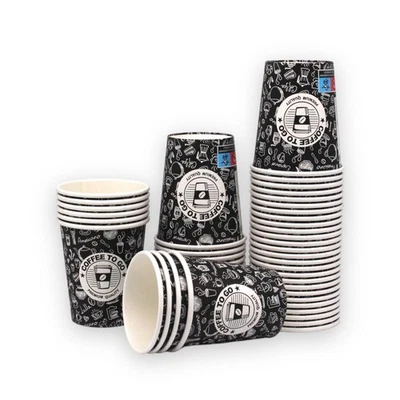 STORAGE100 Kaffeebecher to go 200ml 8oz | Pappbecher Hartpapier | Coffee Cups Einweg Becher