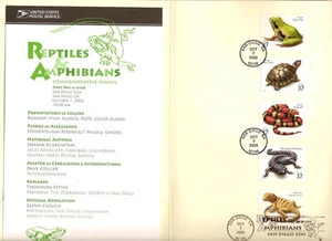 #3814-#3818a FD Program 37c Reptiles and Amphibians-5 stamps - Picture 1 of 1