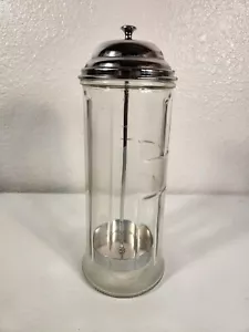 TableCraft H714CH Glass Tall Straw Dispenser Diner Soda Fountain Style Fast Ship - Picture 1 of 12