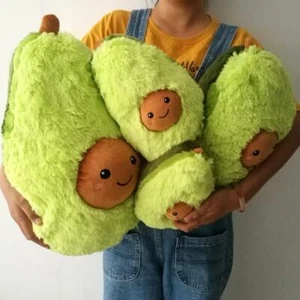 Smiling Avocado Plush Toys Kawaii Cartoon Cute Stuffed Doll Cushion Boys Girls - Picture 1 of 7